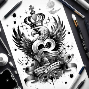 eagles tattoo design ideas Realism natural tones elegant curves shows courage