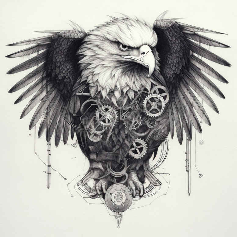 eagles tattoo design ideas realistic flight motion for outer arm