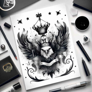 eagles tattoo design ideas Surrealism chromatic flux flight motion symbol of endurance