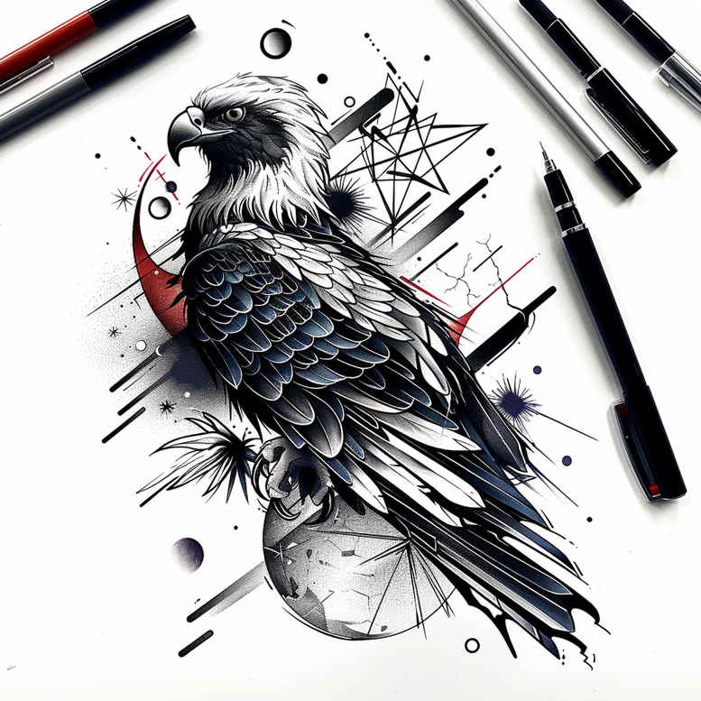 eagles tattoo design ideas Surrealism unconscious imagery flight symbolising perseverance