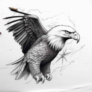 eagles tattoo design ideas Realism micro detail keen gaze for nape