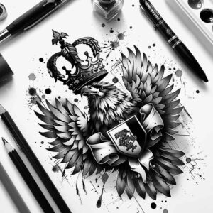 eagles tattoo design ideas subtle highlights natural colors for full back
