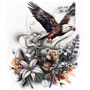 eagles tattoo design ideas Realism illusion of depth natural colors stands for determination