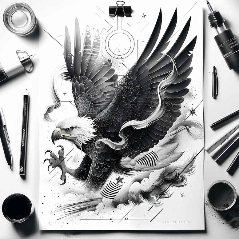 eagles tattoo design ideas rich shading powerful flight embodying perseverance