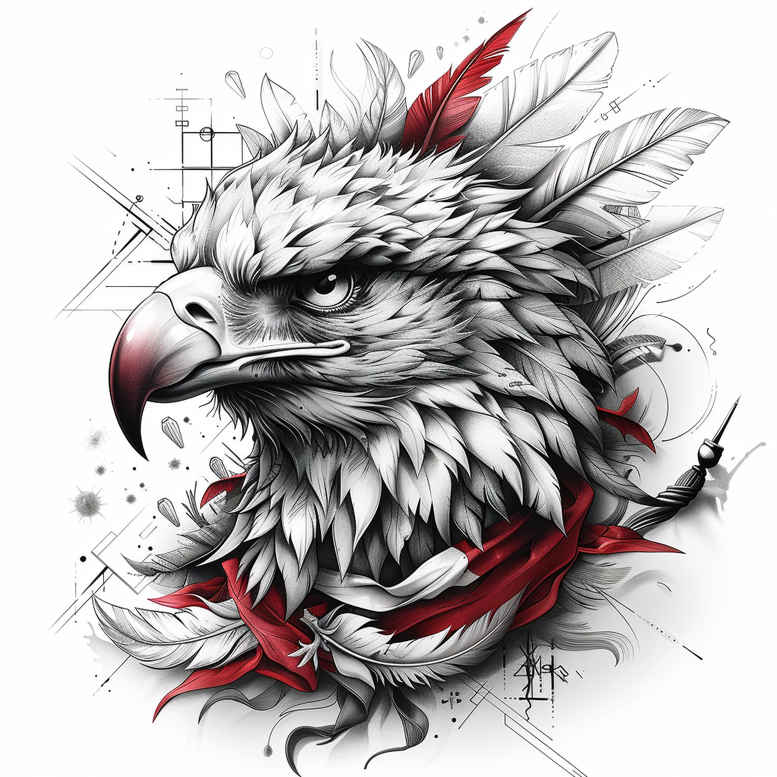eagles tattoo design ideas watercolor-style powerful for full back
