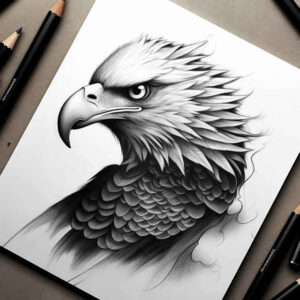 eagles tattoo design ideas Surrealism psychedelic powerful for shin