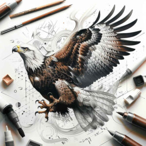 eagles tattoo design ideas Surrealism enigmatic visuals predator for lower leg