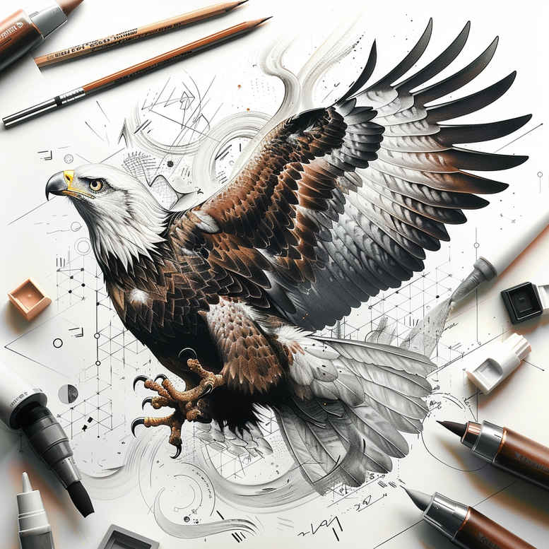 eagles tattoo design ideas Surrealism enigmatic visuals predator for lower leg