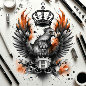 eagles tattoo design ideas Realism studio quality shadow and light for biceps