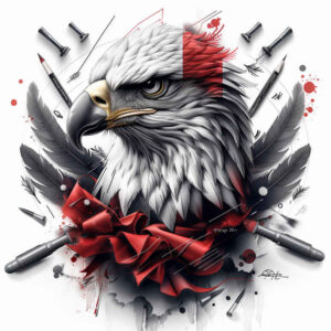 eagles tattoo design ideas wide-angle shadow and light for side torso
