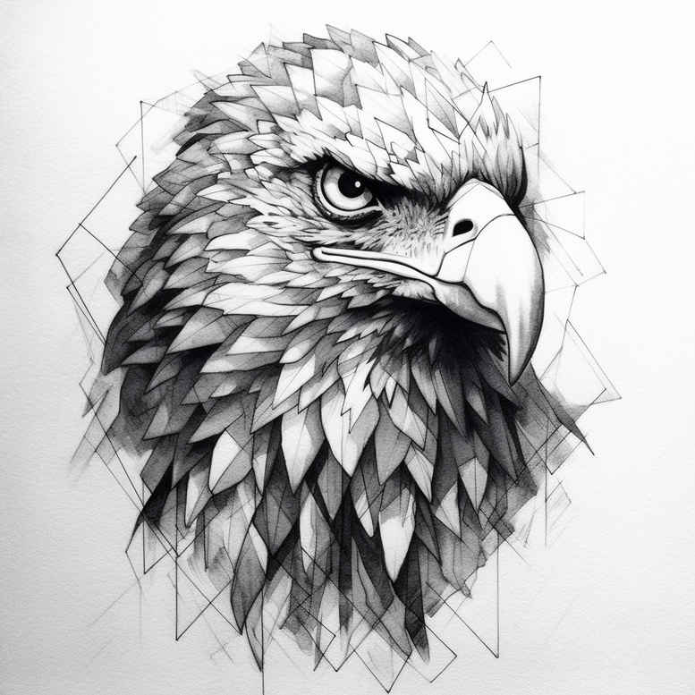 eagles tattoo design ideas bold outline sharp eyes for fingers