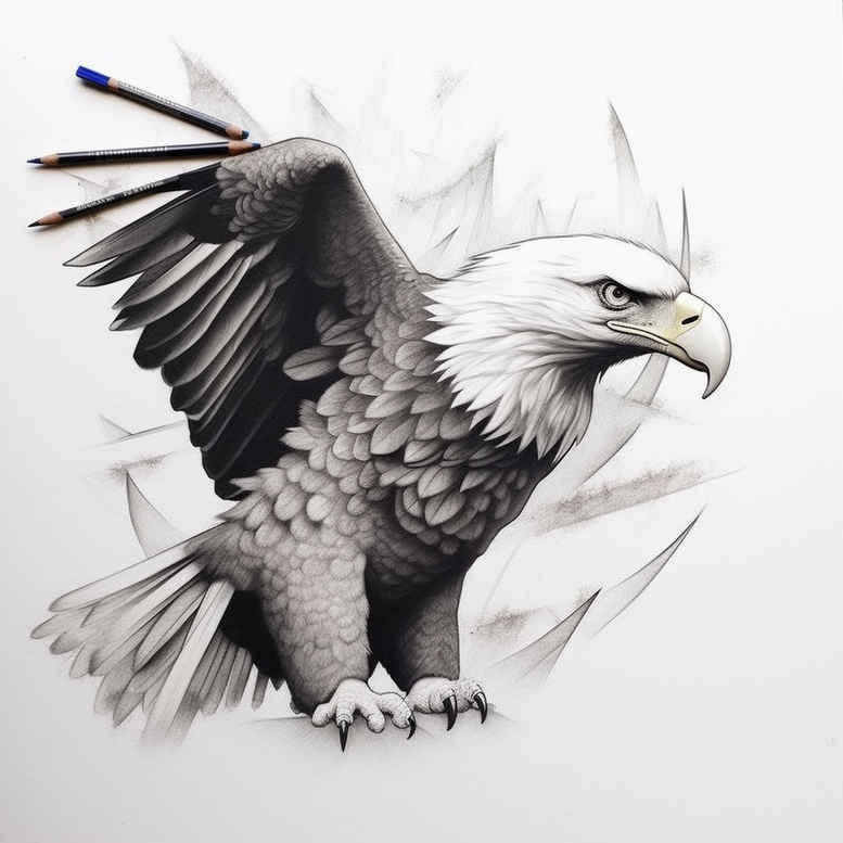 eagles tattoo design ideas Surrealism hallucinogenic sharp eyes strength and power