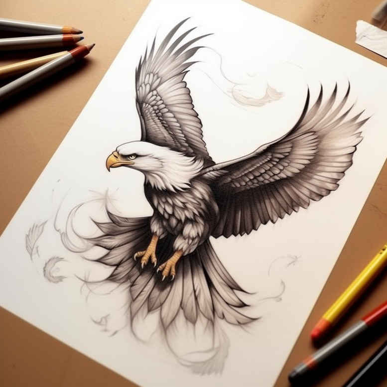 eagles tattoo design ideas razor-sharp strength for lower chest