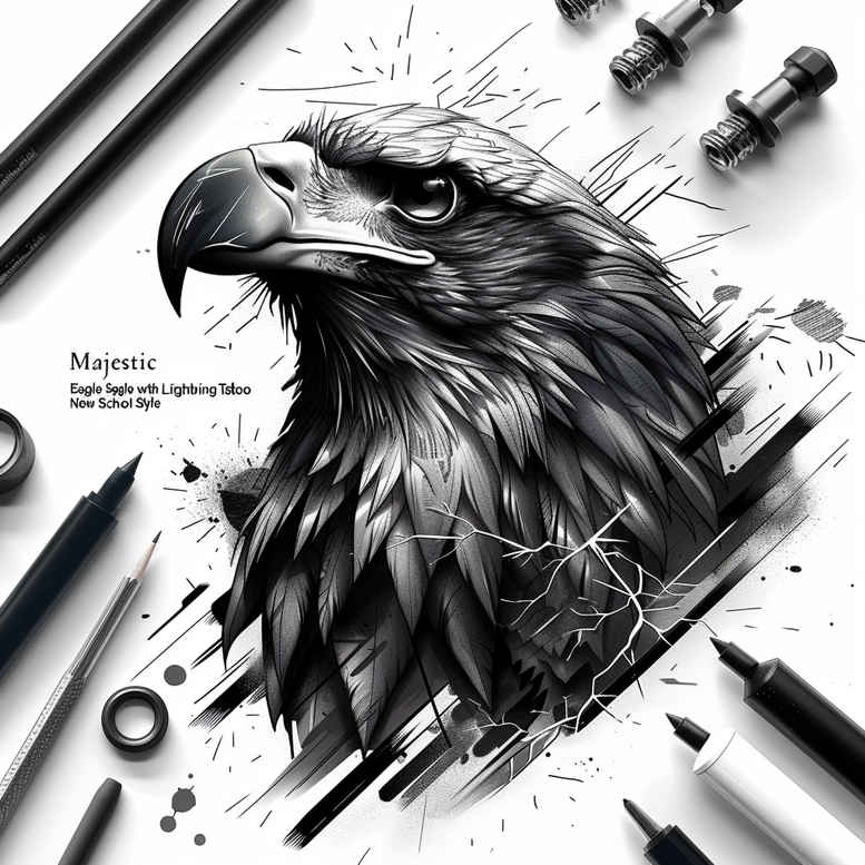 eagles tattoo design ideas Surrealism melted shapes strength for spine