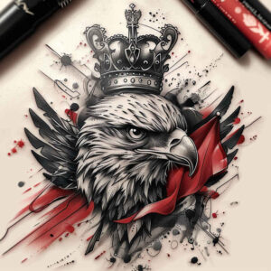 eagles tattoo design ideas hyperrealistic strong lines for triceps