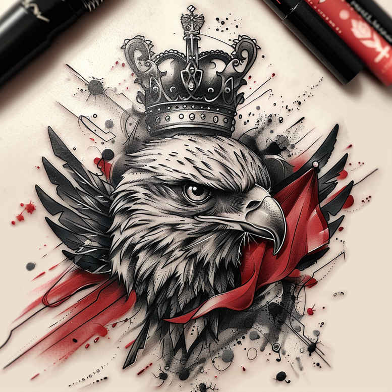 eagles tattoo design ideas hyperrealistic strong lines for triceps