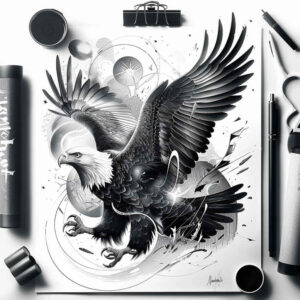 eagles tattoo design ideas matte-finish wing detail endurance and power