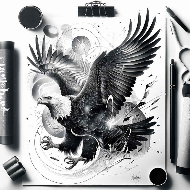 eagles tattoo design ideas matte-finish wing detail endurance and power
