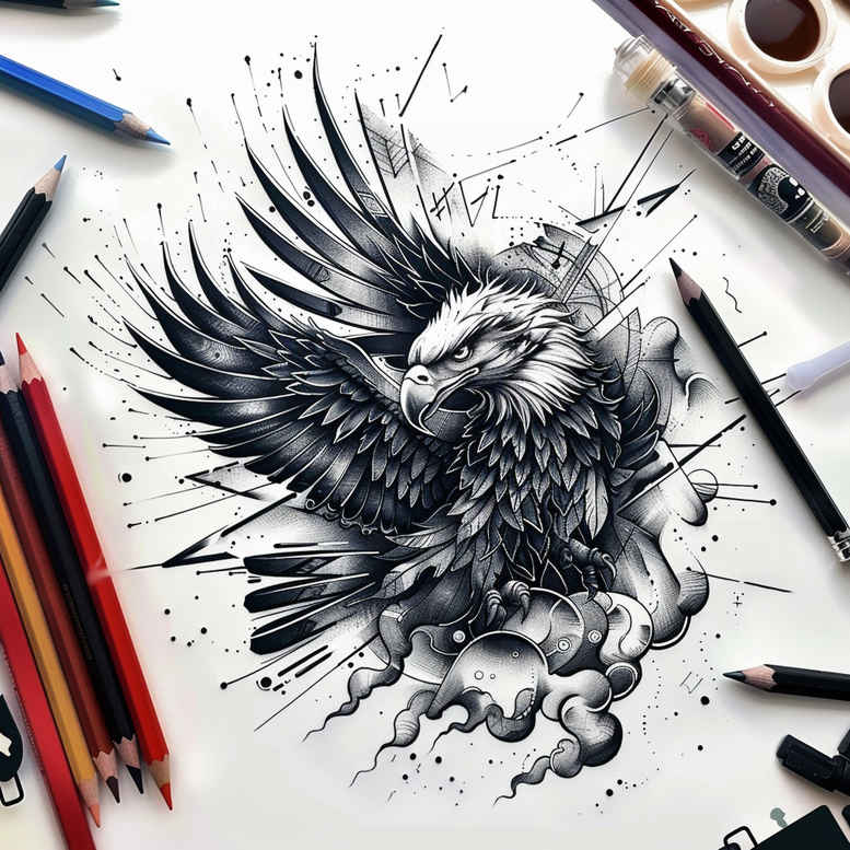 eagles tattoo design ideas ethereal wing detail meaning determination