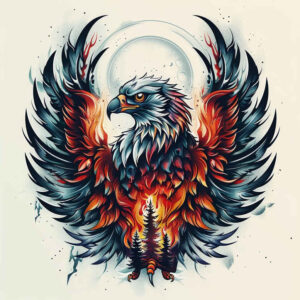 eagles tattoo design ideas Neotraditional dynamic color wing detail symbolising courage