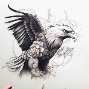 eagles tattoo design ideas lifelike wingspan for back shoulder