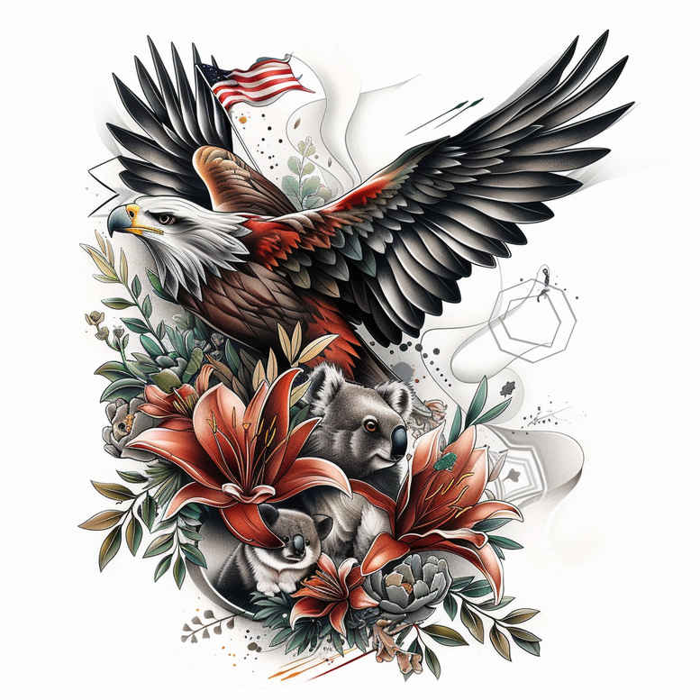 eagles tattoo design ideas matte-finish wingspan shows perseverance