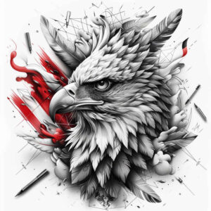 tribal-eagle – tattoo design ideas free ai generated – realism-natural-contrast – for-lower-thigh – Gallery: eagles-inkby-ai