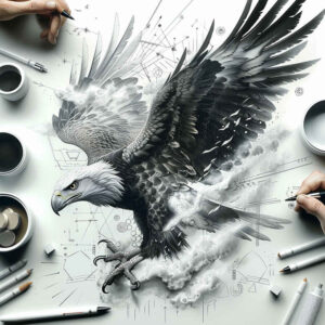 tribal-eagle – tattoo design ideas free ai generated – realism-natural-tones – for-back-shoulder – Gallery: eagles-inkby-ai
