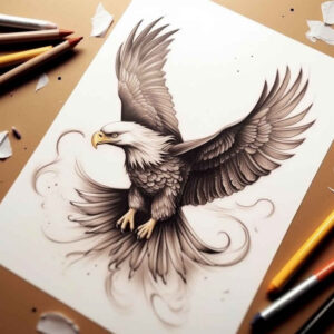 warrior-eagle – tattoo design ideas free ai generated – realism-portrait-realism – for-knee – Gallery: eagles-inkby-ai