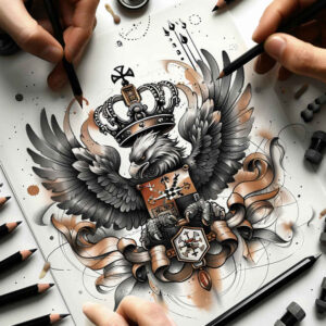 warrior-eagle – tattoo design ideas free ai generated – surrealism-phantasmagoria – for-shin – Gallery: eagles-inkby-ai