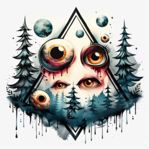 angel-eye – tattoo design ideas free ai generated – surrealism-shifting-shapes – for-upper-arm – Gallery: eyes-inkby-ai