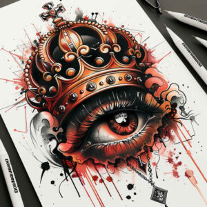 artistic-eye – tattoo design ideas free ai generated – neotraditional-crisp-lines – for-shin – Gallery: eyes-inkby-ai