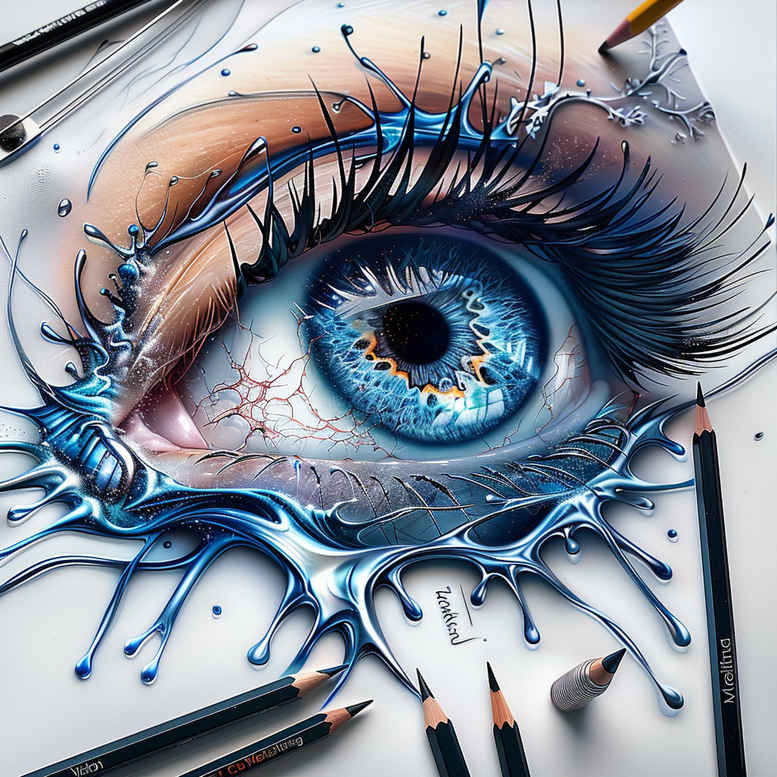 delicate-eye – tattoo design ideas free ai generated – neotraditional-artistic-contrast – for-shin – Gallery: eyes-inkby-ai