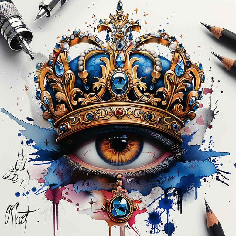 delicate-eye – tattoo design ideas free ai generated – surrealism-phantom – for-biceps – Gallery: eyes-inkby-ai