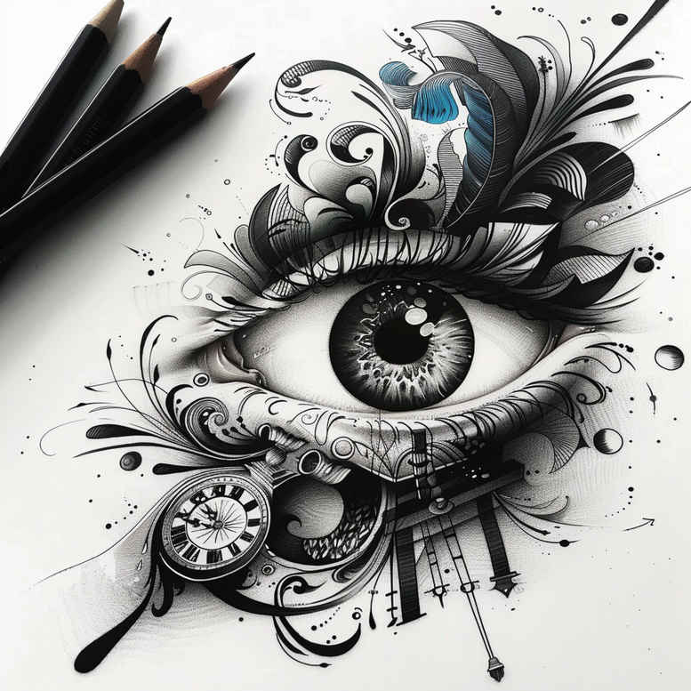 demon-eye – tattoo design ideas free ai generated – realism-clean-lines – for-spine – Gallery: eyes-inkby-ai