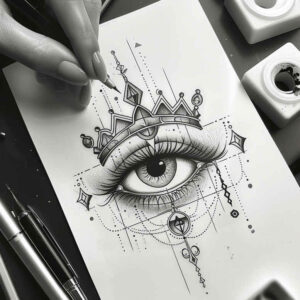 detailed-eye – tattoo design ideas free ai generated – realism-dimensional-ink – for-back-of-neck – Gallery: eyes-inkby-ai