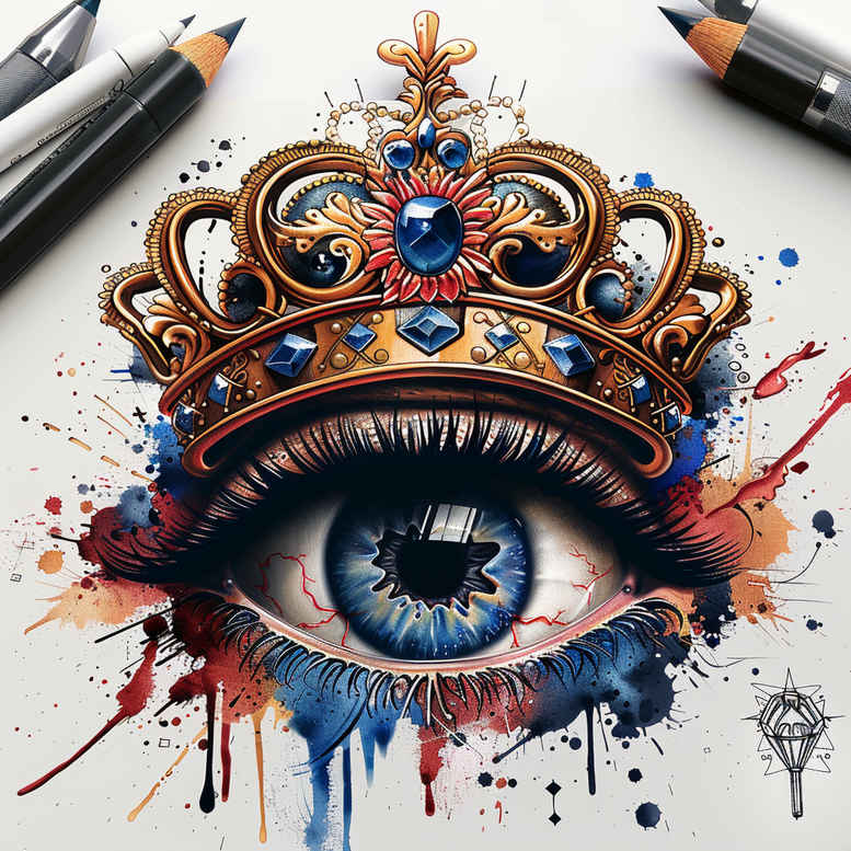 detailed-eye – tattoo design ideas free ai generated – surrealism-disorienting – for-upper-thigh – Gallery: eyes-inkby-ai