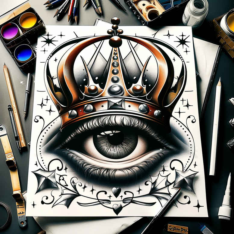 emotional-eye – tattoo design ideas free ai generated – neotraditional-ornamental – for-back – Gallery: eyes-inkby-ai