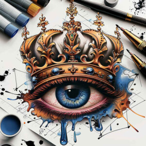 expressive-eye – tattoo design ideas free ai generated – neotraditional-vintage-influence – for-lower-leg – Gallery: eyes-inkby-ai