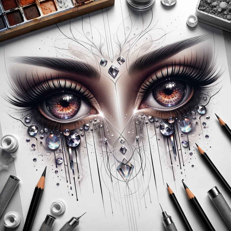 eye-and-light – tattoo design ideas free ai generated – neotraditional-classic-motifs – for-back-of-neck – Gallery: eyes-inkby-ai