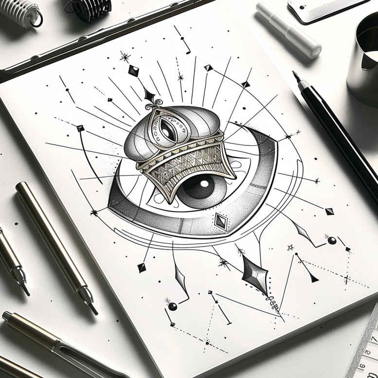 eye-and-shadow – tattoo design ideas free ai generated – realism-skin-illusion – for-thigh – Gallery: eyes-inkby-ai