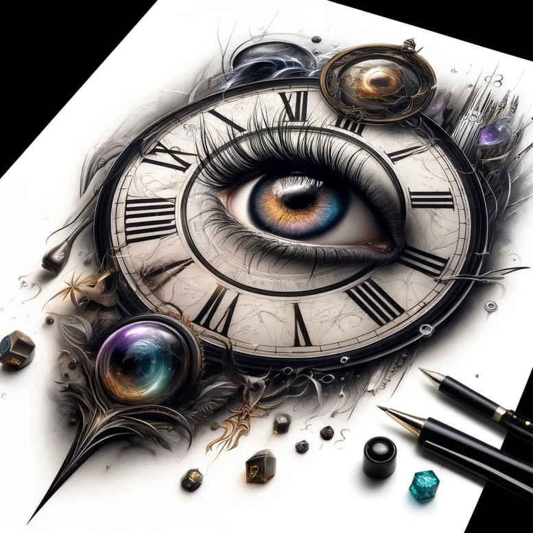 eye-and-shadow – tattoo design ideas free ai generated – surrealism-esoteric-symbolism – for-collarbone – Gallery: eyes-inkby-ai