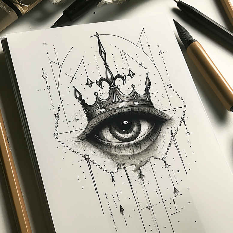 eye-and-space – tattoo design ideas free ai generated – realism-depth-shading – for-temple – Gallery: eyes-inkby-ai