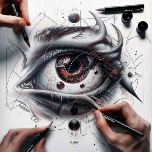eye-and-space – tattoo design ideas free ai generated – surrealism-timeless – for-wrist – Gallery: eyes-inkby-ai
