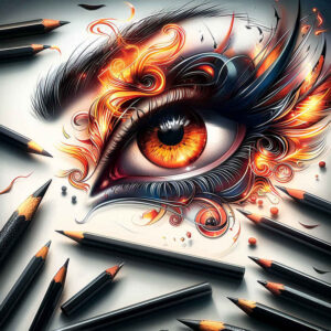 eye-in-darkness – tattoo design ideas free ai generated – neotraditional-bright-color – for-arm – Gallery: eyes-inkby-ai