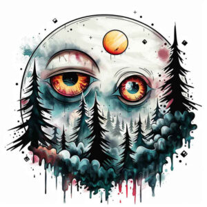 eye-in-darkness – tattoo design ideas free ai generated – neotraditional-expressive-color – for-back-shoulder – Gallery: eyes-inkby-ai