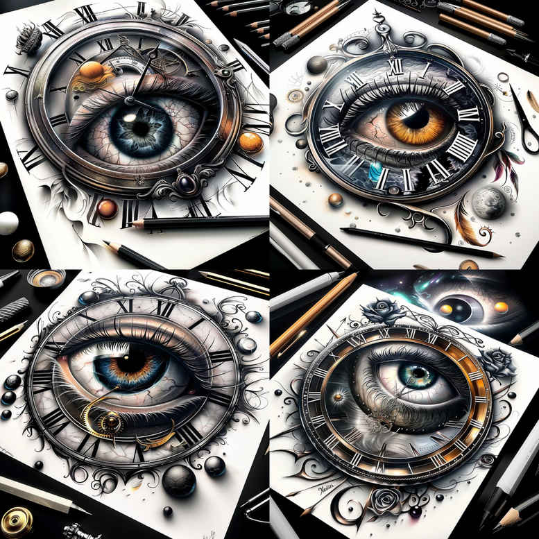 eye-in-darkness – tattoo design ideas free ai generated – surrealism-altered-reality – for-forearm – Gallery: eyes-inkby-ai