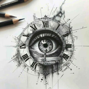 eye-in-motion – tattoo design ideas free ai generated – neotraditional-fine-detail – for-scapula – Gallery: eyes-inkby-ai