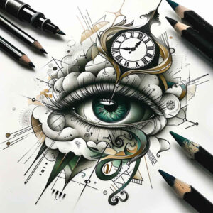 eye-in-motion – tattoo design ideas free ai generated – neotraditional-vivid-detail – for-shoulder-blade – Gallery: eyes-inkby-ai