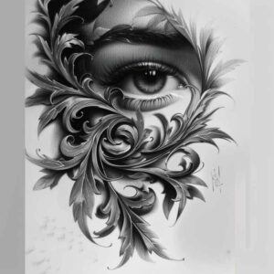 eye-of-god – tattoo design ideas free ai generated – realism-gentle-shadow – for-foot – Gallery: eyes-inkby-ai